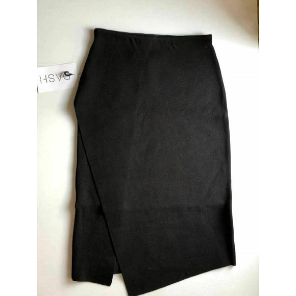 RVN Basic Flat Jacquard Slit Asymmetrical Skirt - Picture 3 of 8